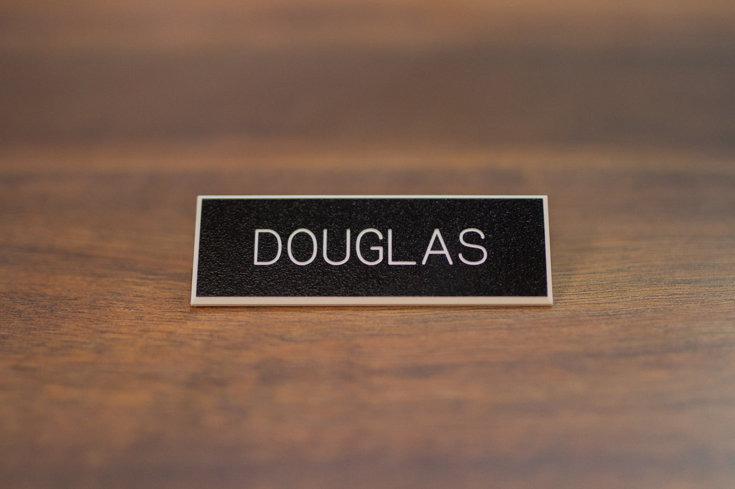 US Army Black Plastic Name Plate: Pin-On